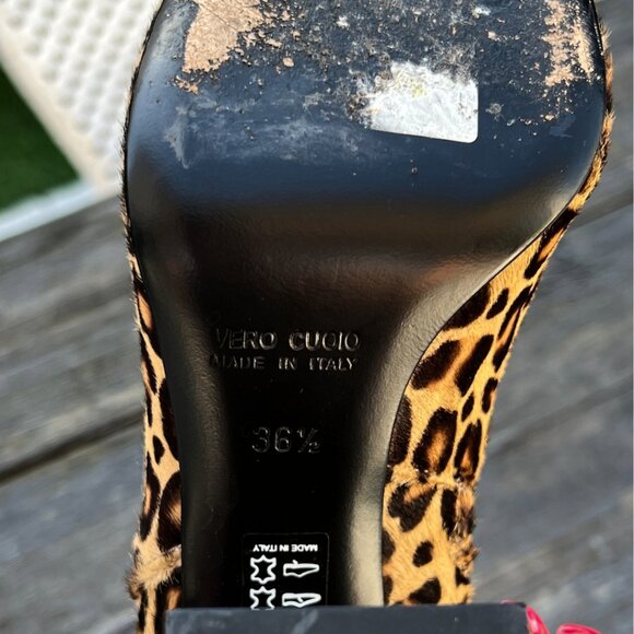 Vero Cuolo Animal Print Boots 36.5 Italy Barneys New York - Picture 9 of 10